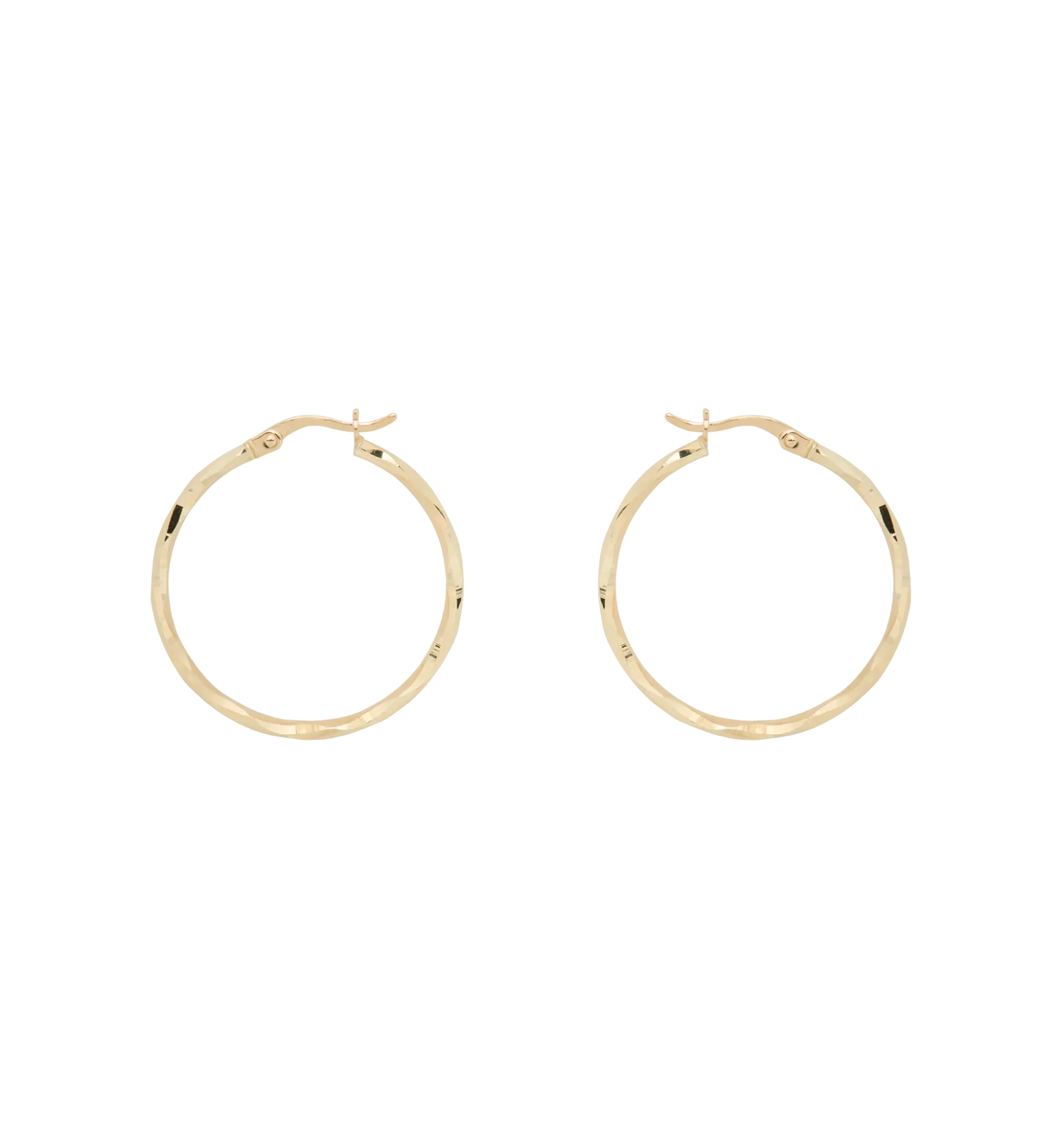 14K Twisted Hoops Earring Set