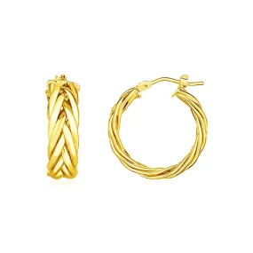 rx64469 14k Yellow Gold Braided Hoop Earrings