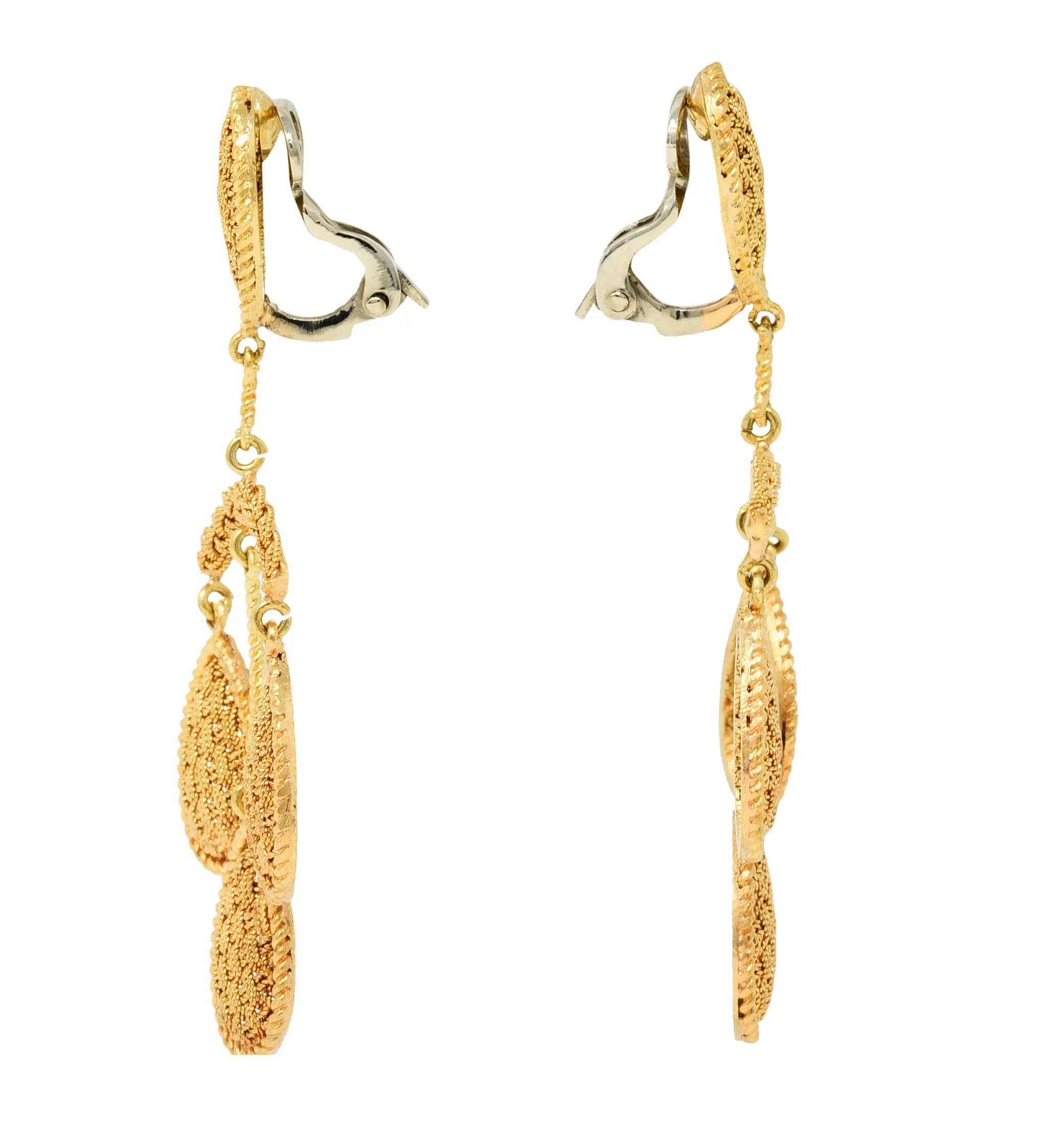 Vintage 18K Gold Chandelier Earrings