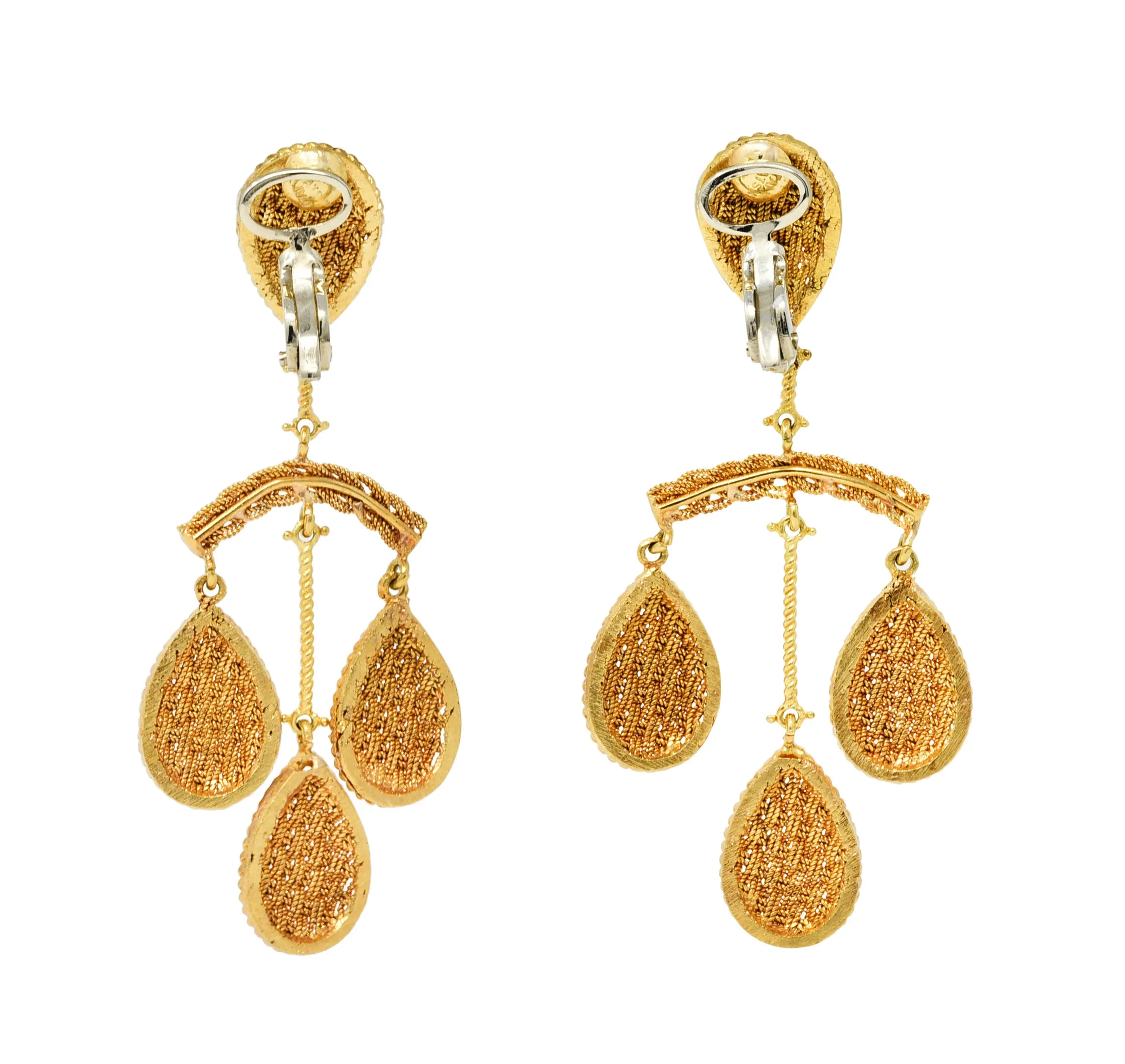 Vintage 18K Gold Chandelier Earrings