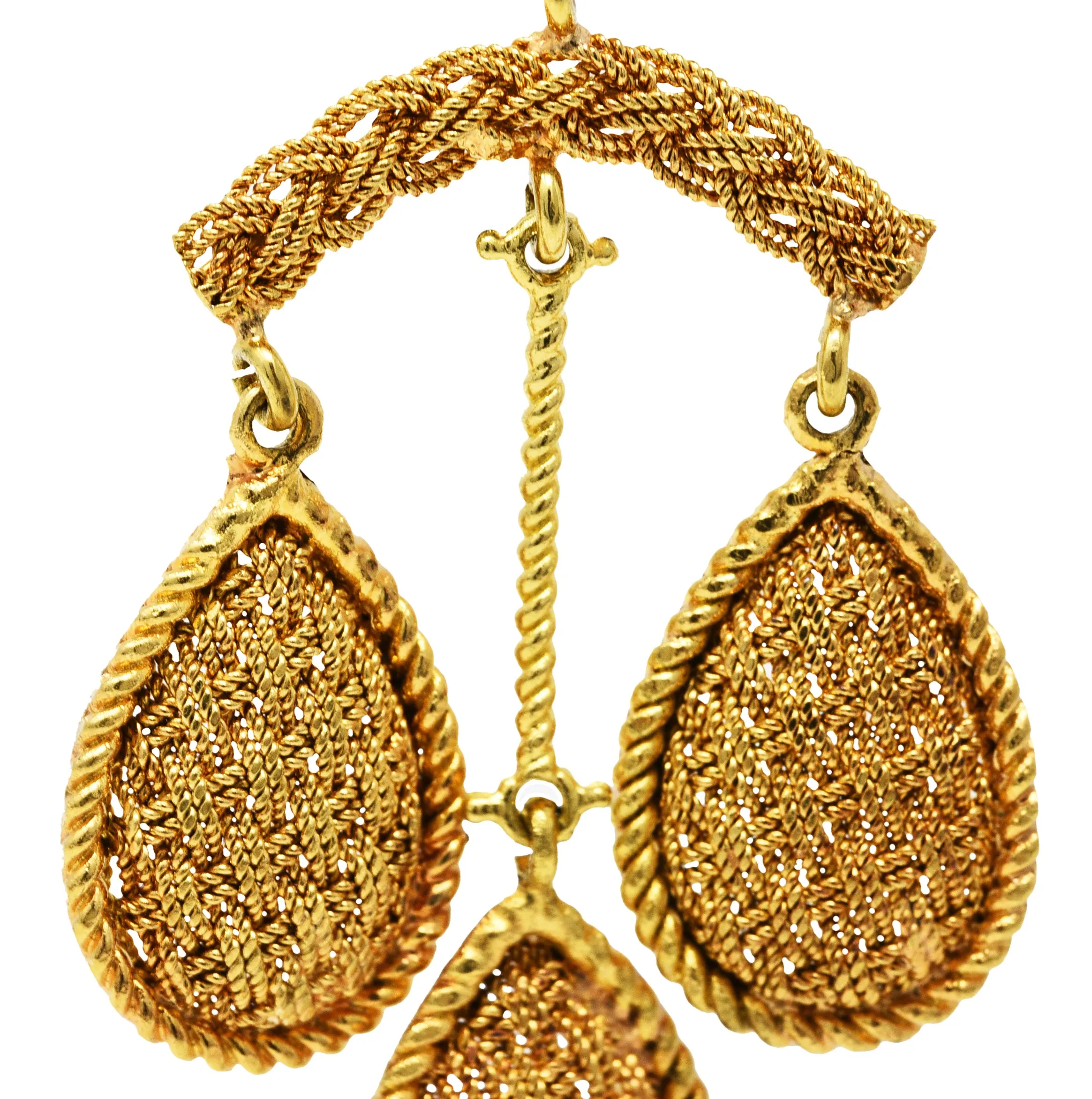 Vintage 18K Gold Chandelier Earrings