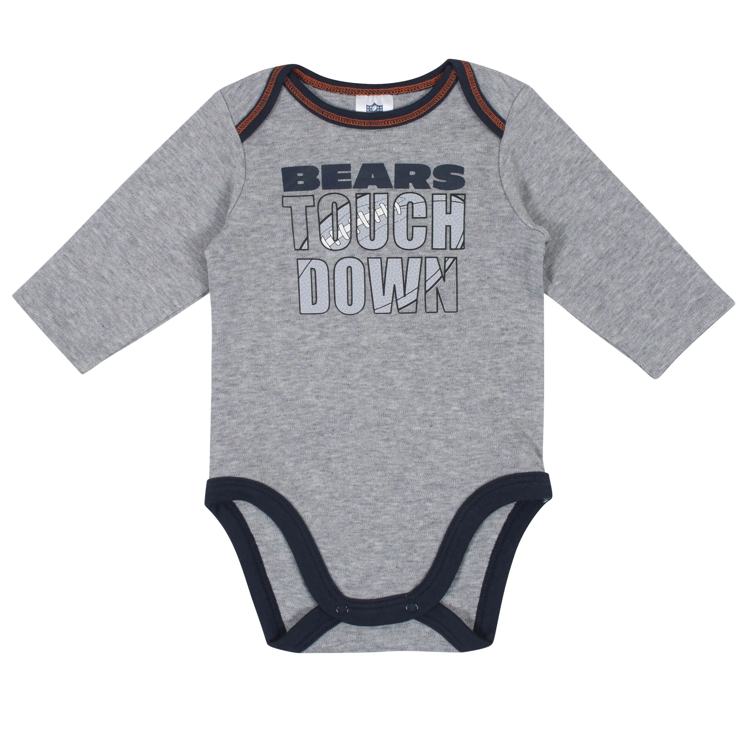 2 Pack Baby Boys Chicago Bears Long Sleeve Bodysuits