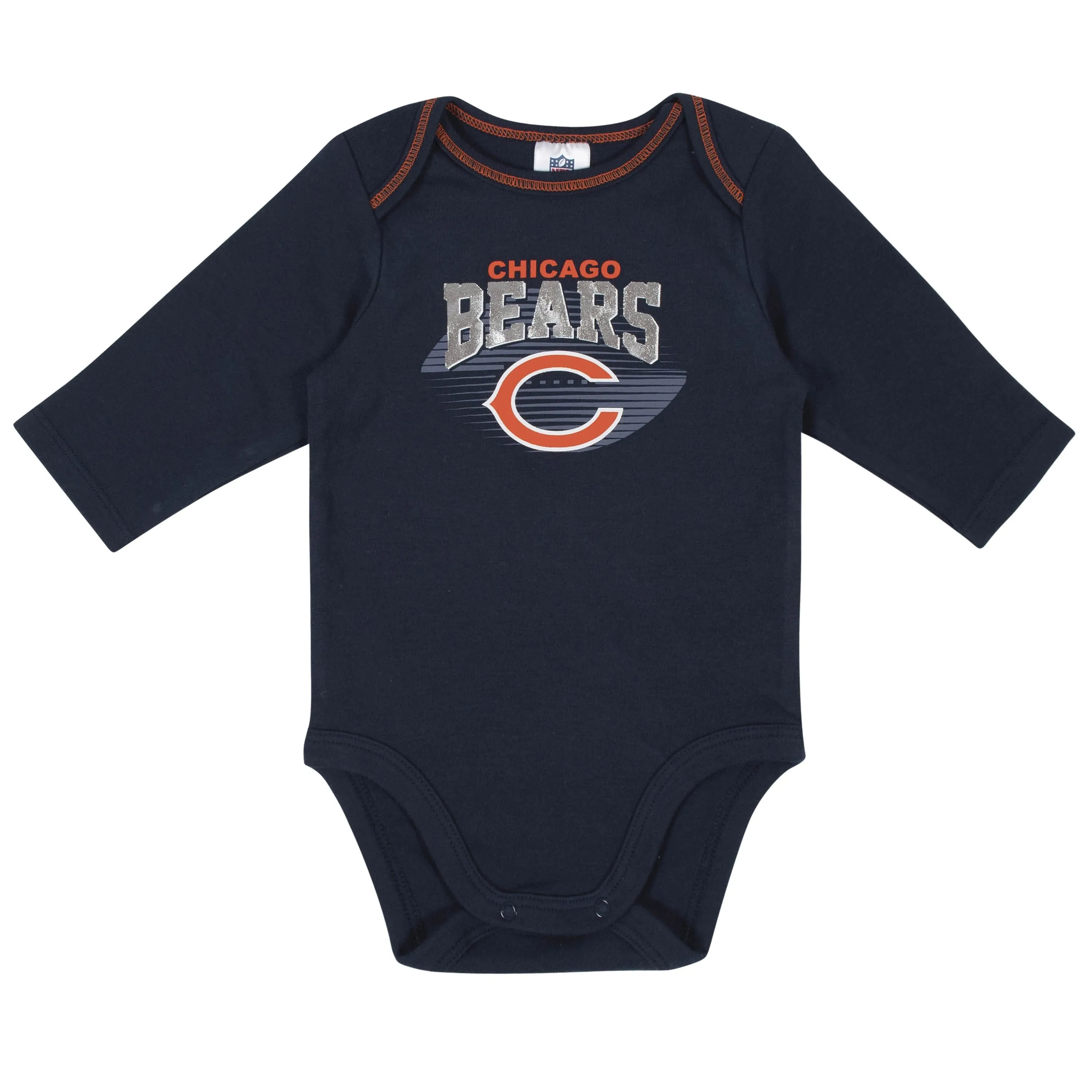 2 Pack Baby Boys Chicago Bears Long Sleeve Bodysuits