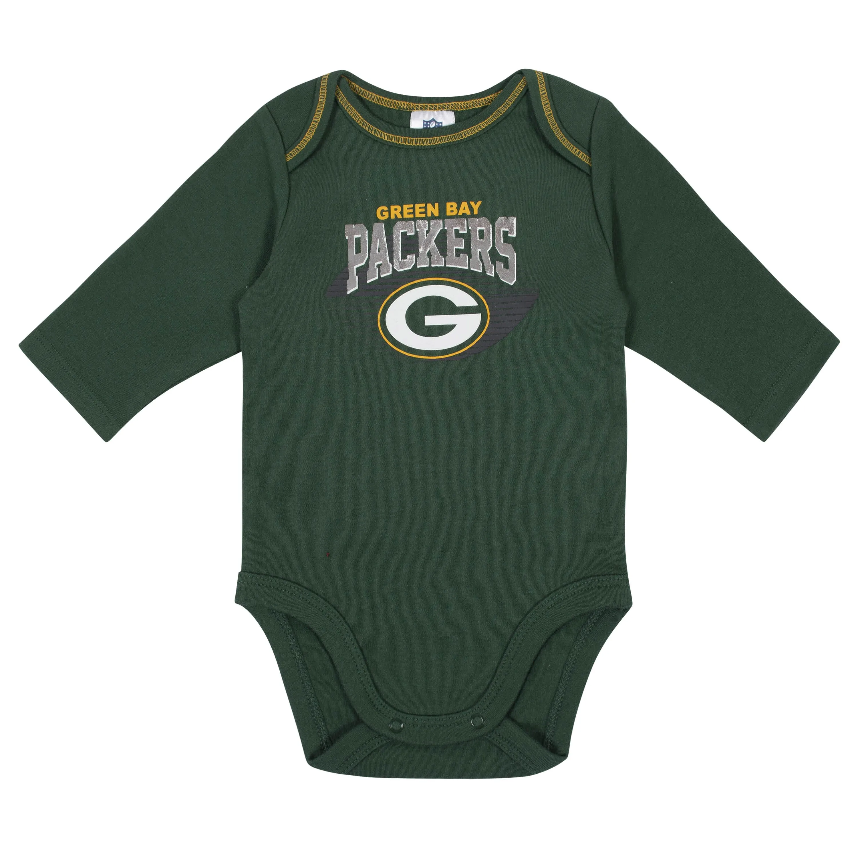 2 Pack Baby Boys Green Bay Packers Long Sleeve Bodysuits