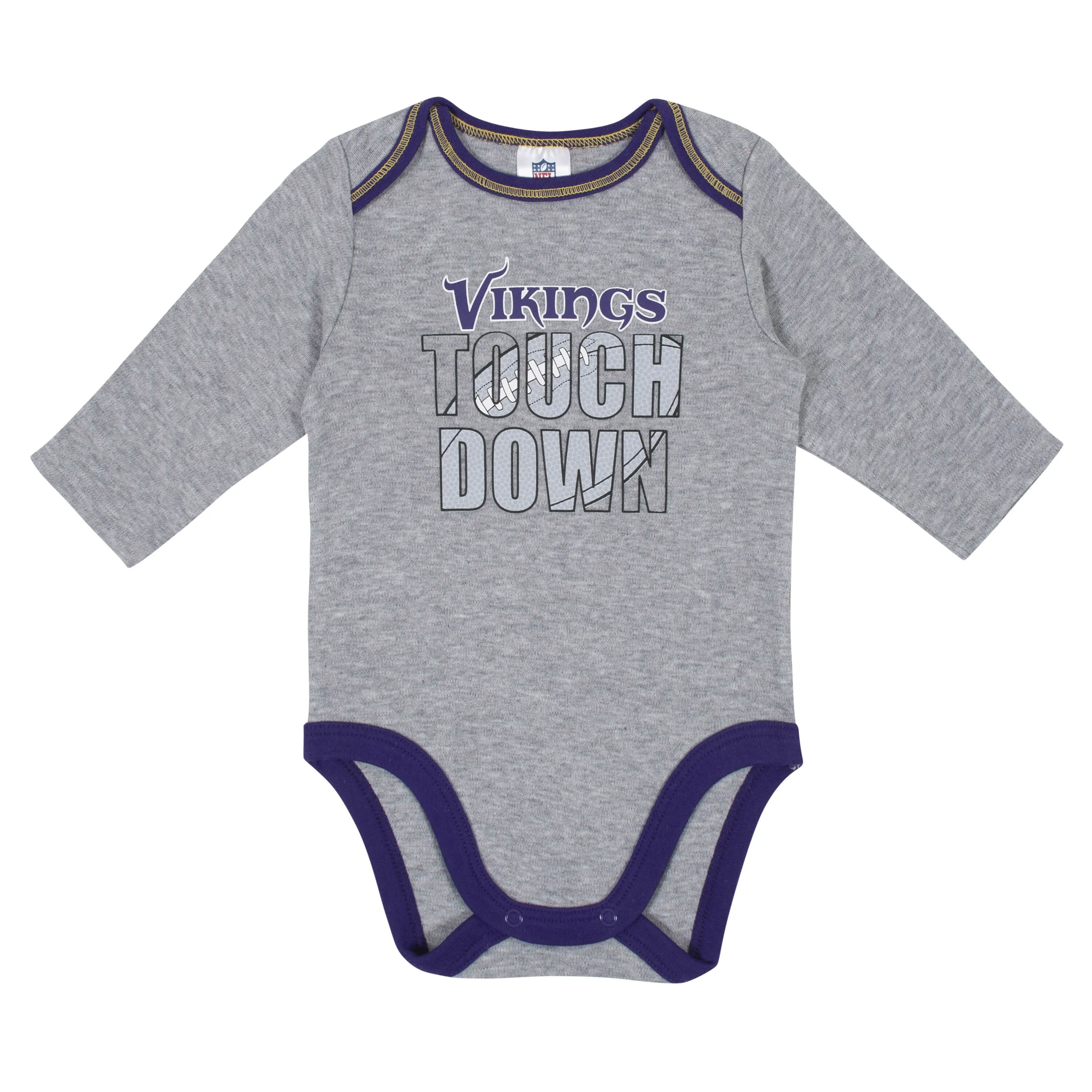 2 Pack Baby Boys Minnesota Vikings Long Sleeve Bodysuits