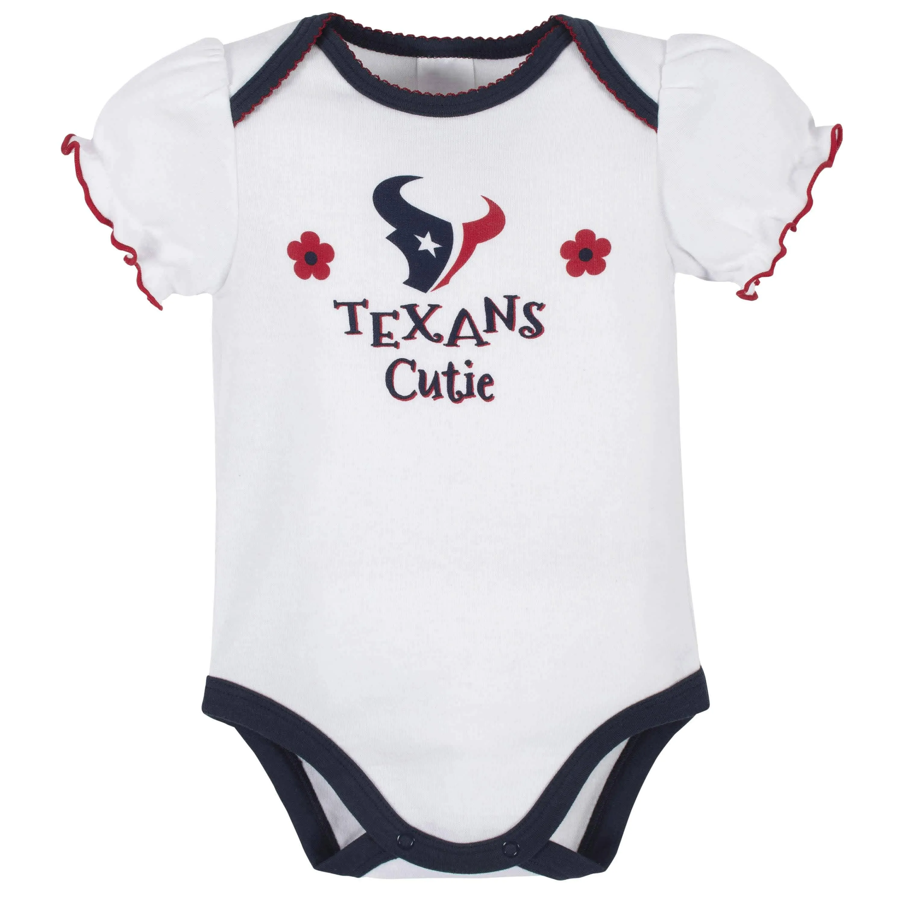 3-Pack Baby Girls Houston Texans Short Sleeve Bodysuits