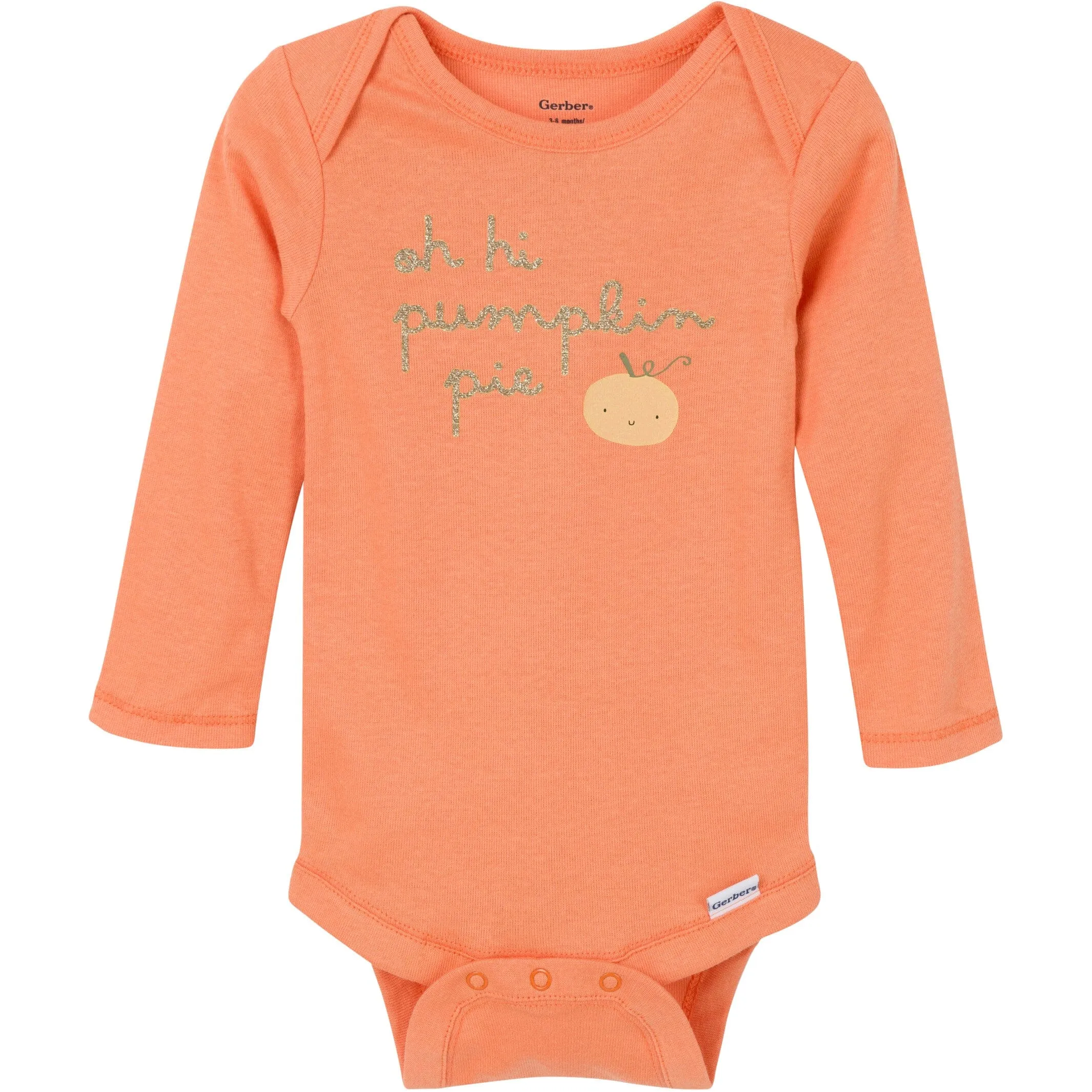 3-Pack Baby Girls Pumpkin Pie Onesies Bodysuits