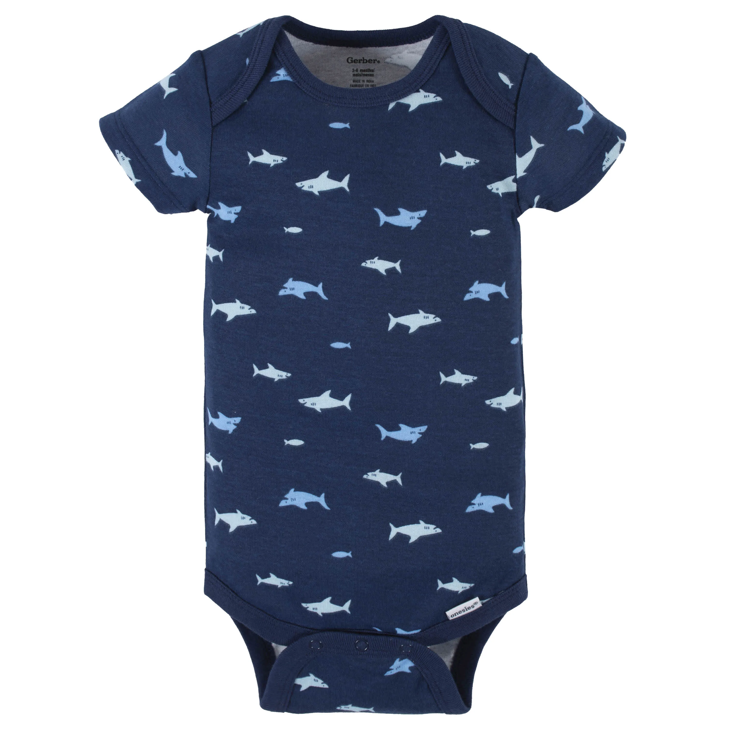 4-Pack Baby Boys Shark Zone Short Sleeve Onesies Bodysuits