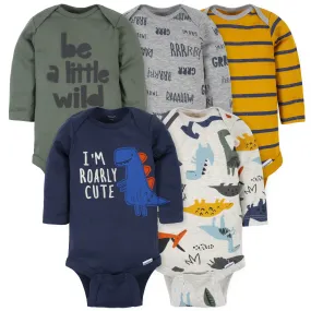 Dino Long Sleeve Onesies Bodysuits 5-Pack Baby Boys Store