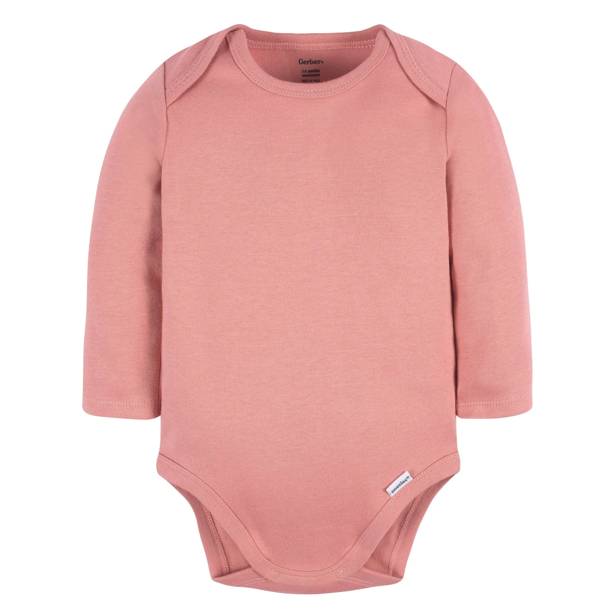 Premium Mauve Pink Long Sleeve Onesies 5-Pack Baby Bodysuits