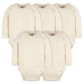 Baby Natural Premium Long Sleeve Onesies Bodysuits 5-Pack