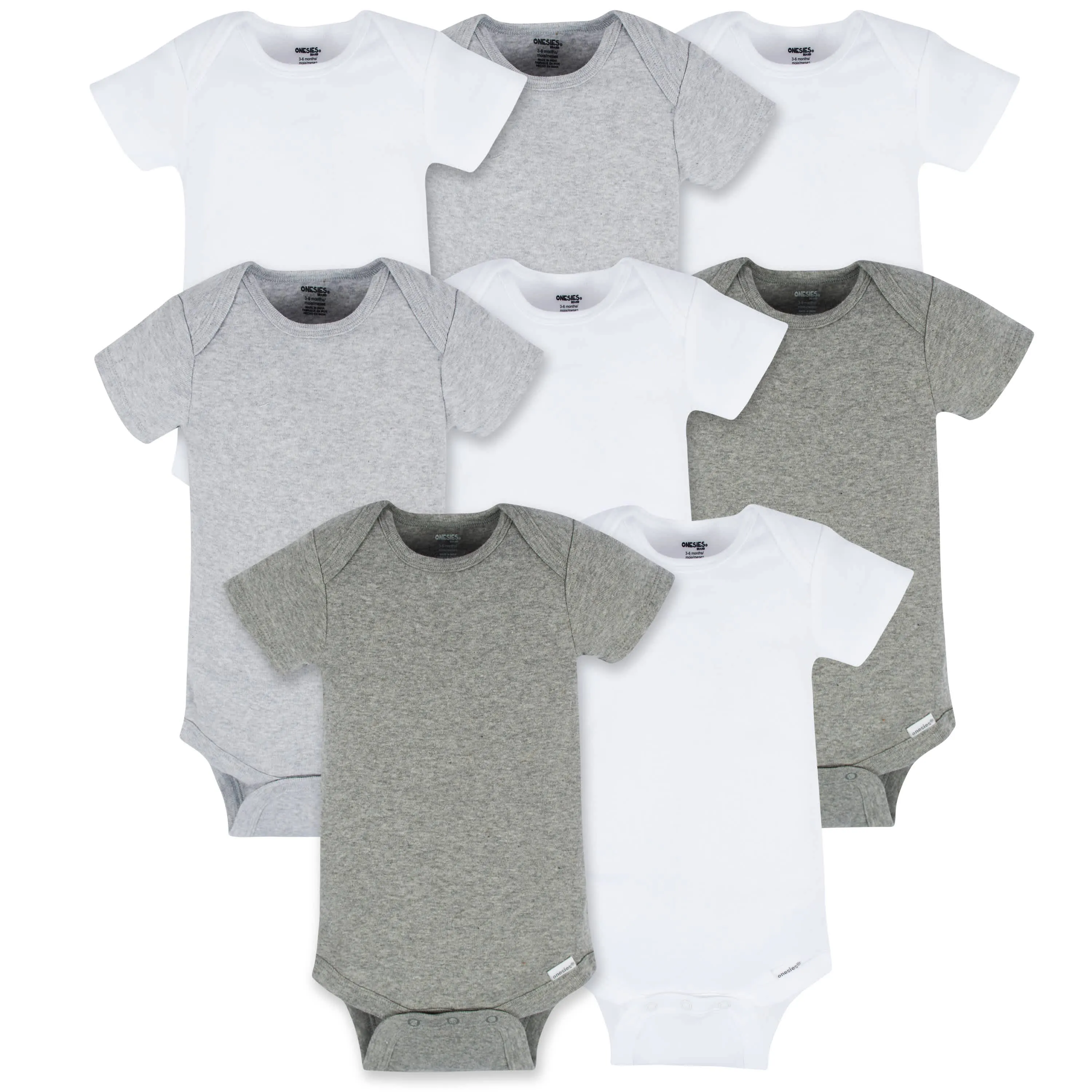 Neutrals Short Sleeve Onesies Bodysuits 8-Pack Baby Neutral Shop