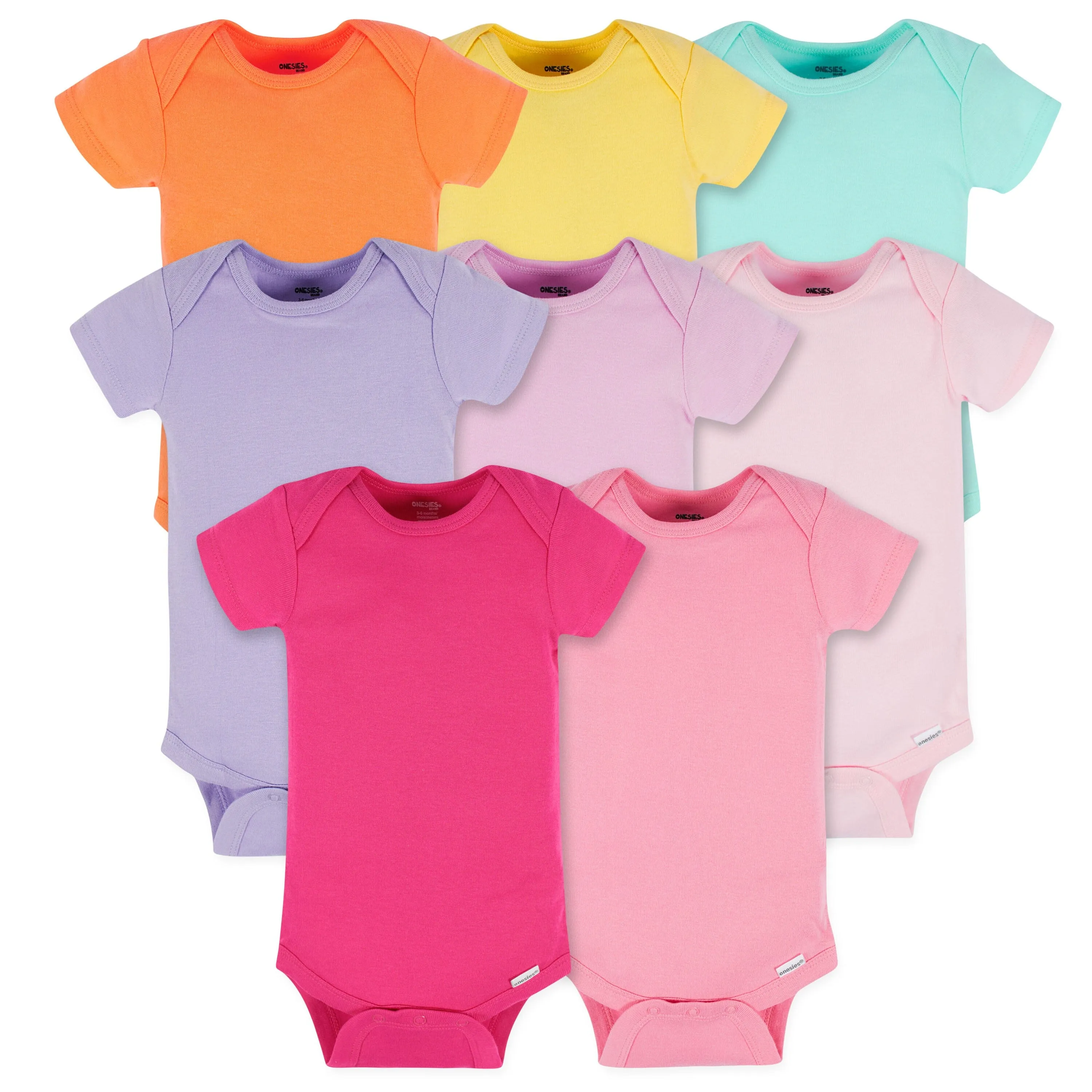 Pastel Rainbow Short Sleeve Onesies Bodysuits 8-Pack Baby Neutral Shop