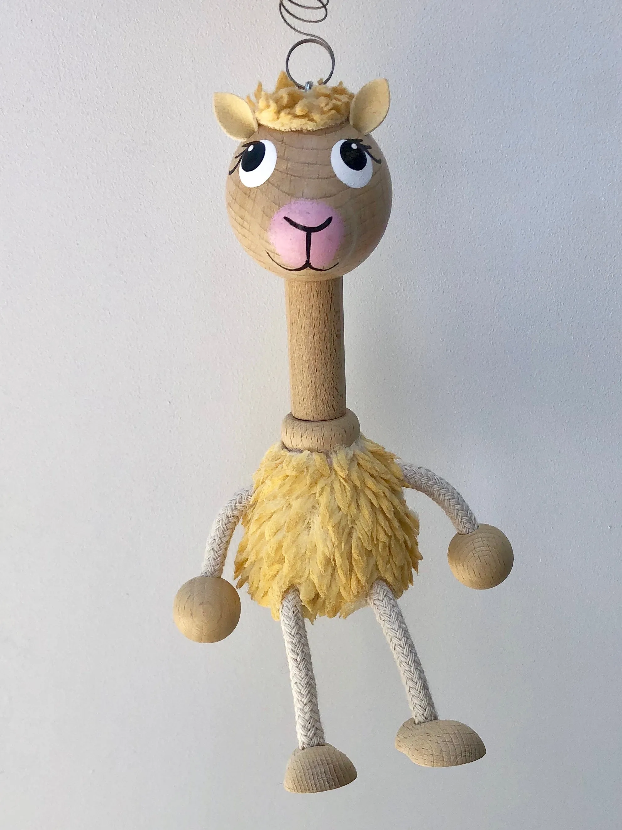 Light Alpaca Wood Jumping Toy