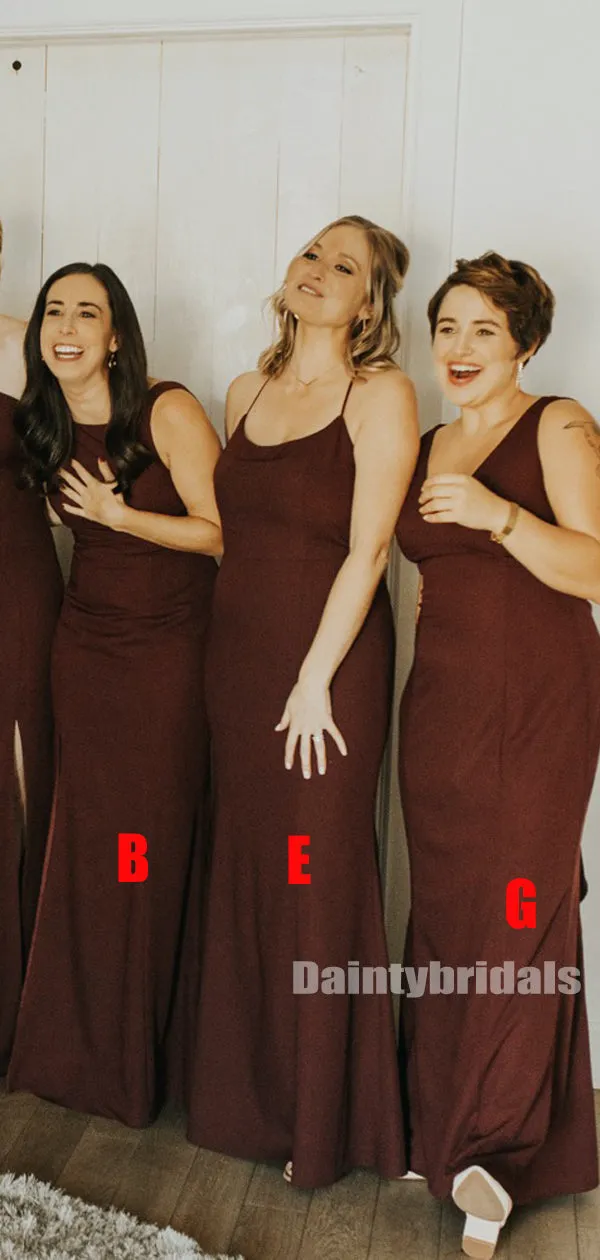 Mismatched Mermaid Bridesmaid Dresses in Floor-length