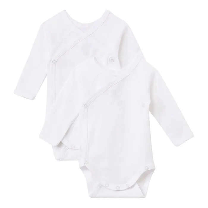 Baby Set Two Long Sleeved Bodysuits White