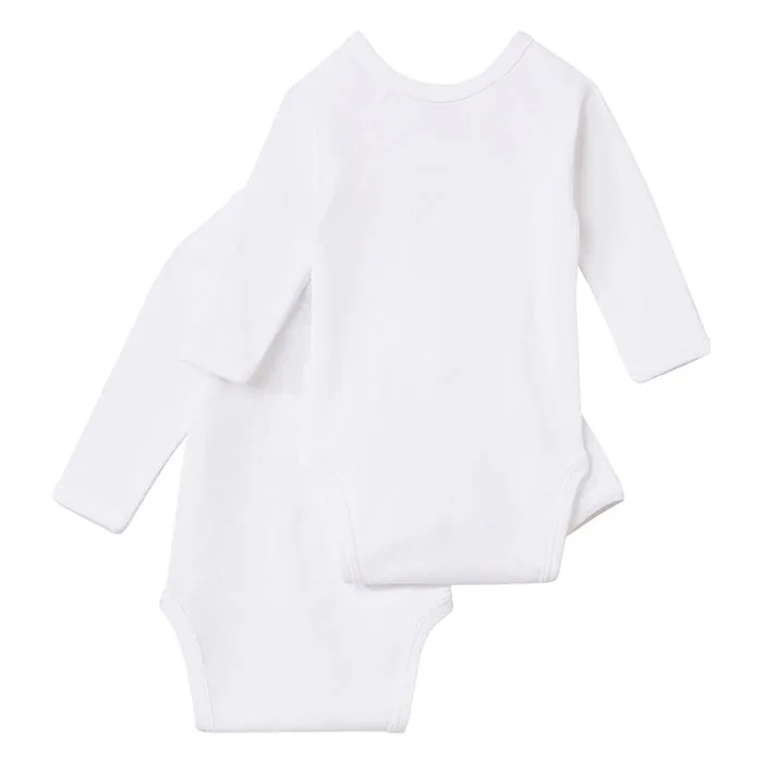 Baby Set Two Long Sleeved Bodysuits White