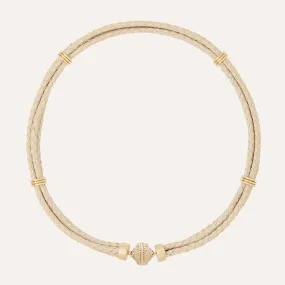 Beige Aspen Leather Necklace