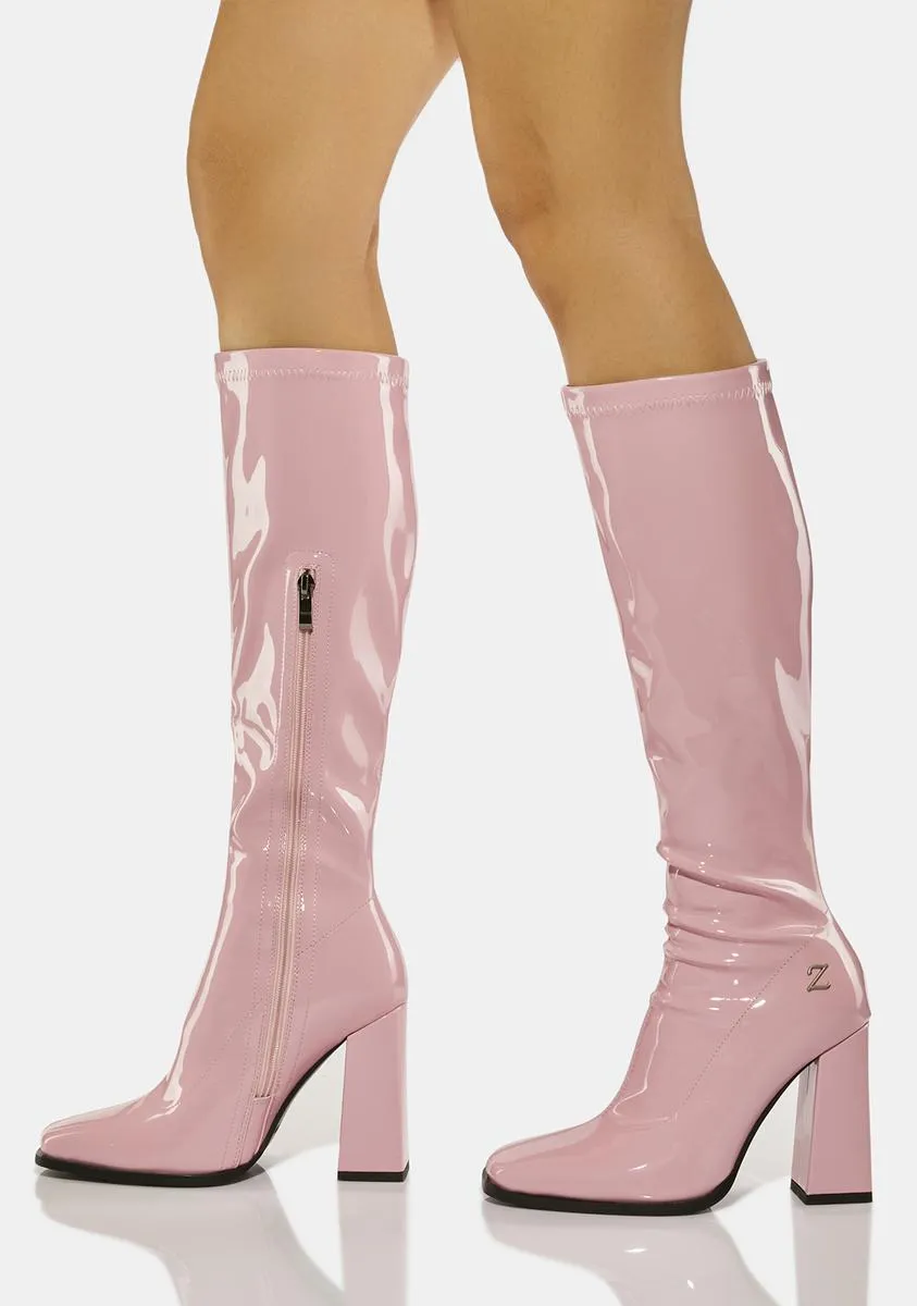 Berry Gloss Knee-High Boots