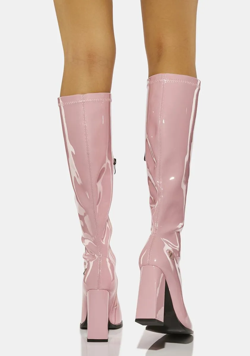 Berry Gloss Knee-High Boots