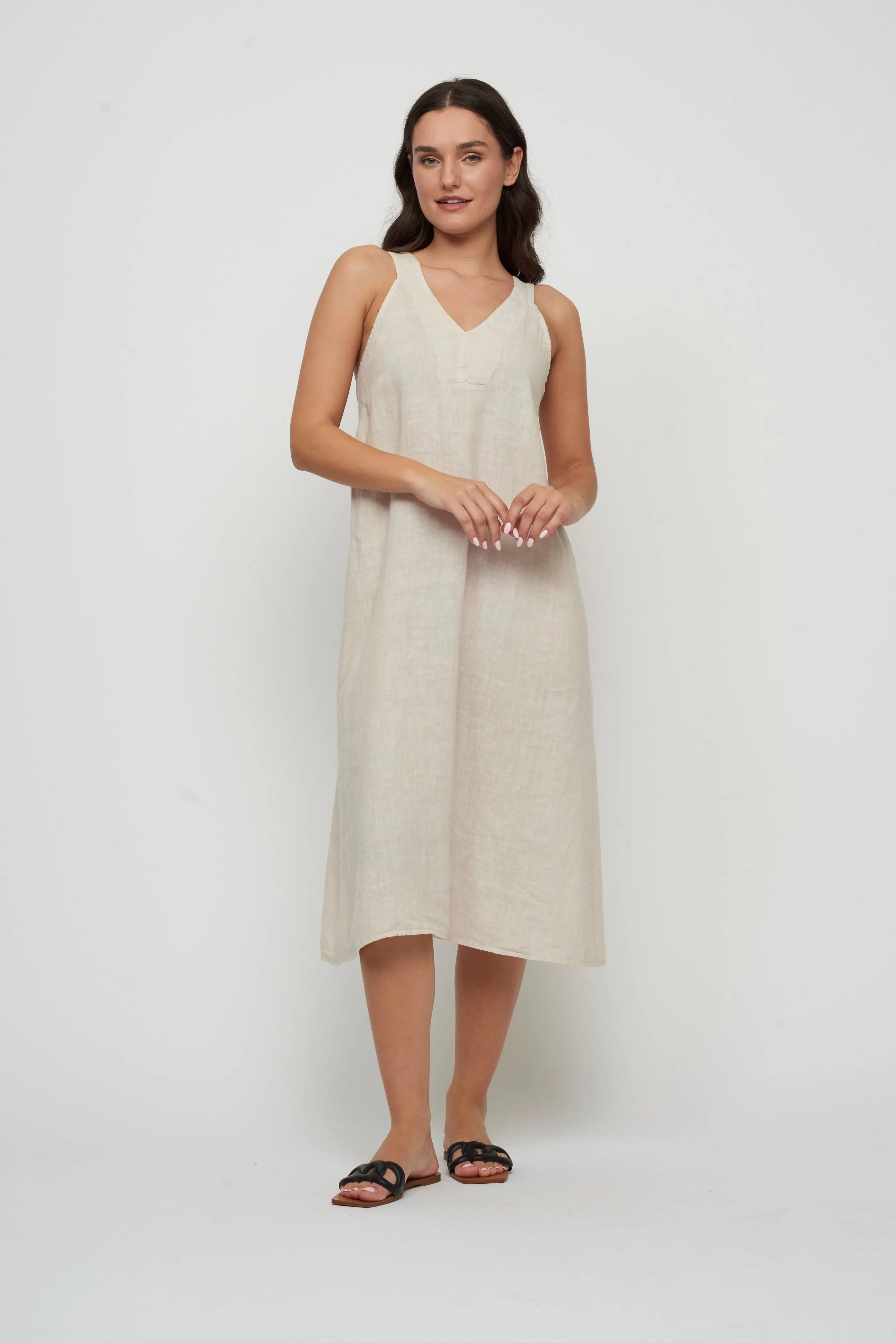 Linen Sleeveless Maxi Dress