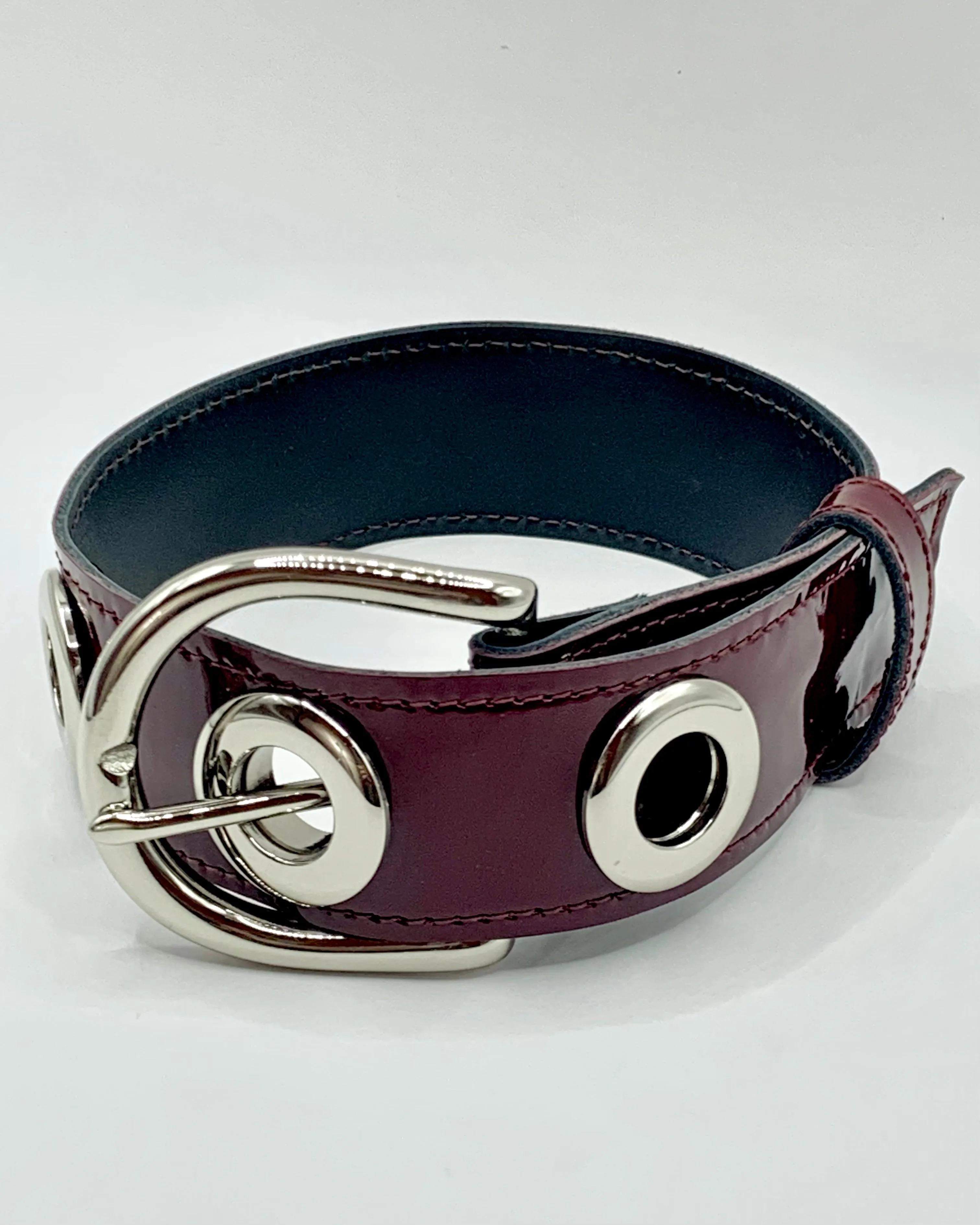 Patent Buckle Choker in Oxblood by SJ X DBD