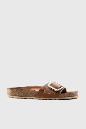 Birkenstock Madrid Big Buckle Oiled Leather Cognac Women's Sandal