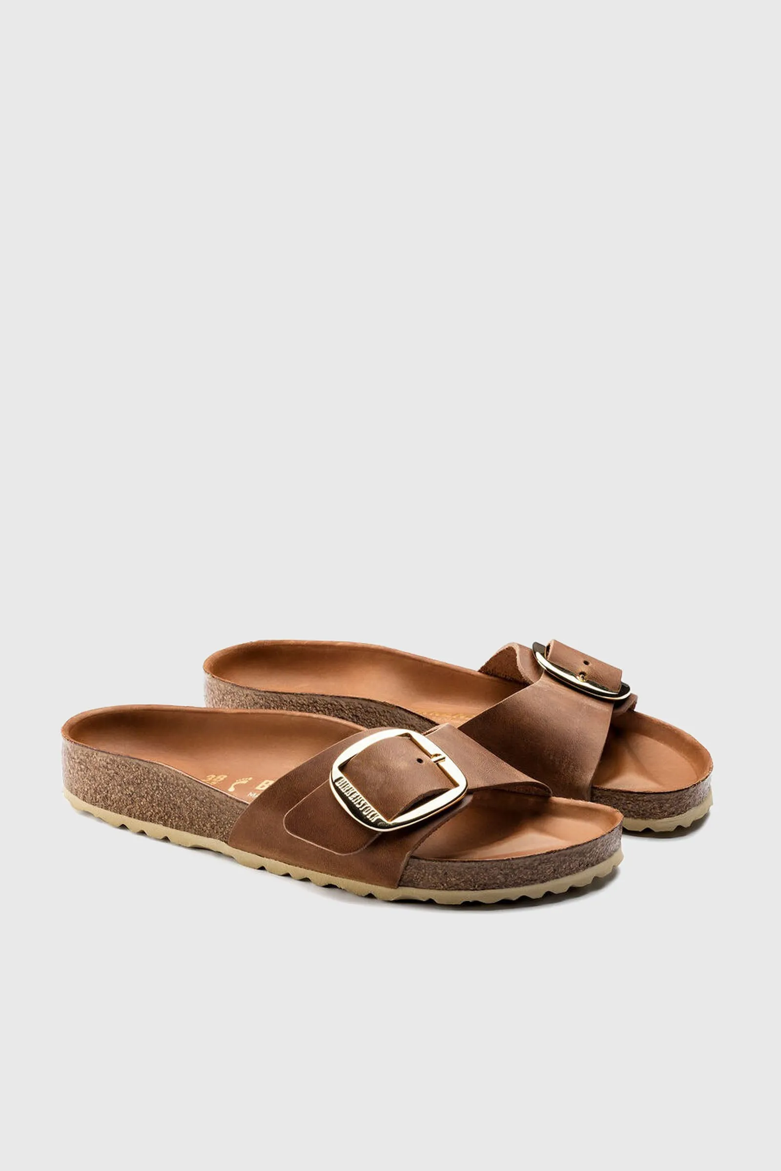 Birkenstock Madrid Big Buckle Oiled Leather Cognac Women's Sandal