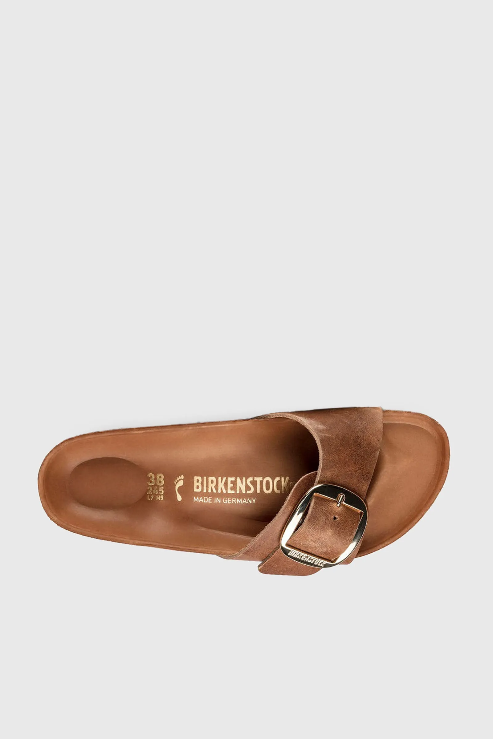 Birkenstock Madrid Big Buckle Oiled Leather Cognac Women's Sandal