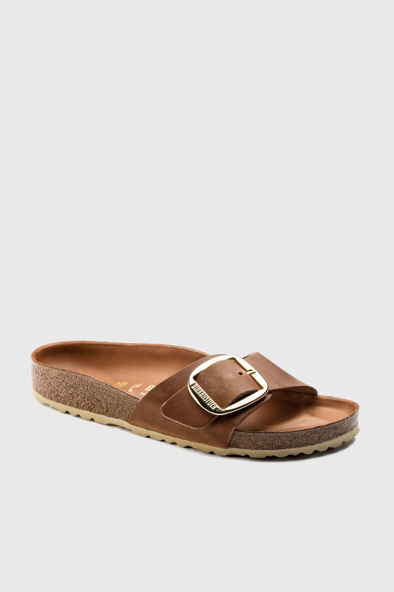 Birkenstock Madrid Big Buckle Oiled Leather Cognac Women's Sandal