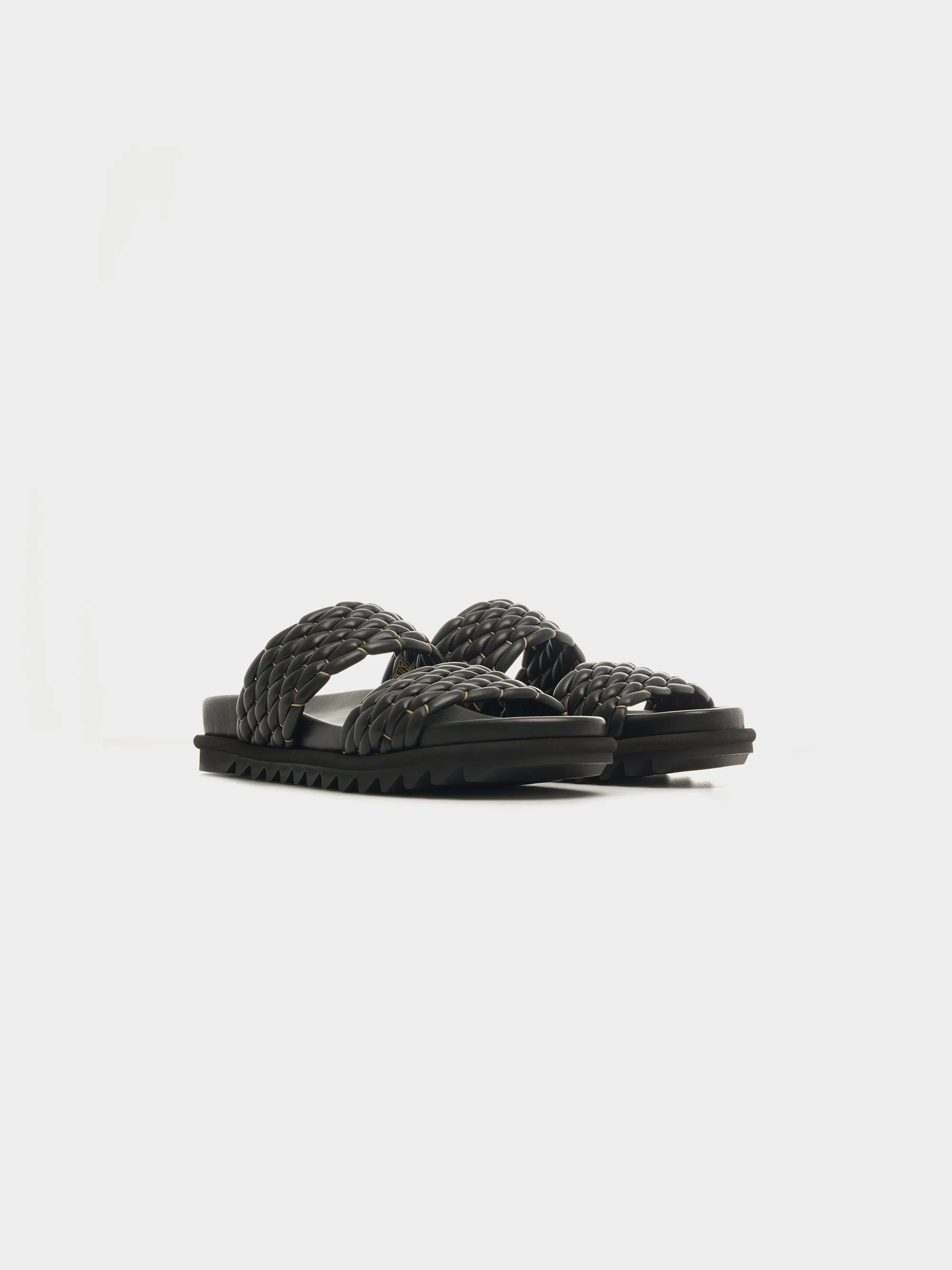 Classic Black Braided Sandal