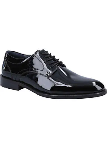 Black Damien Lace-Up Patent Shoes by Hush Puppies at Grattan