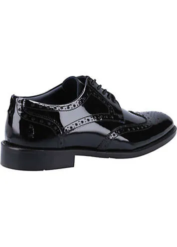 Black Dustin Brogue Patent Shoes by Hush Puppies