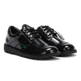 Black Patent Kick Lo Shoes by Kickers