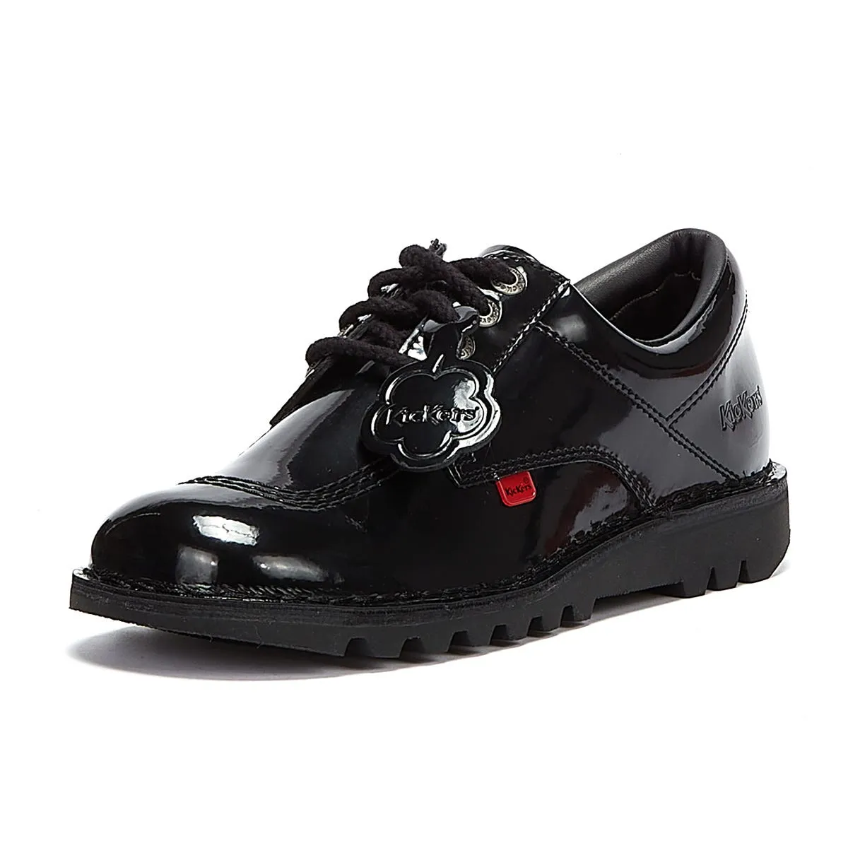 Black Patent Kick Lo Shoes by Kickers