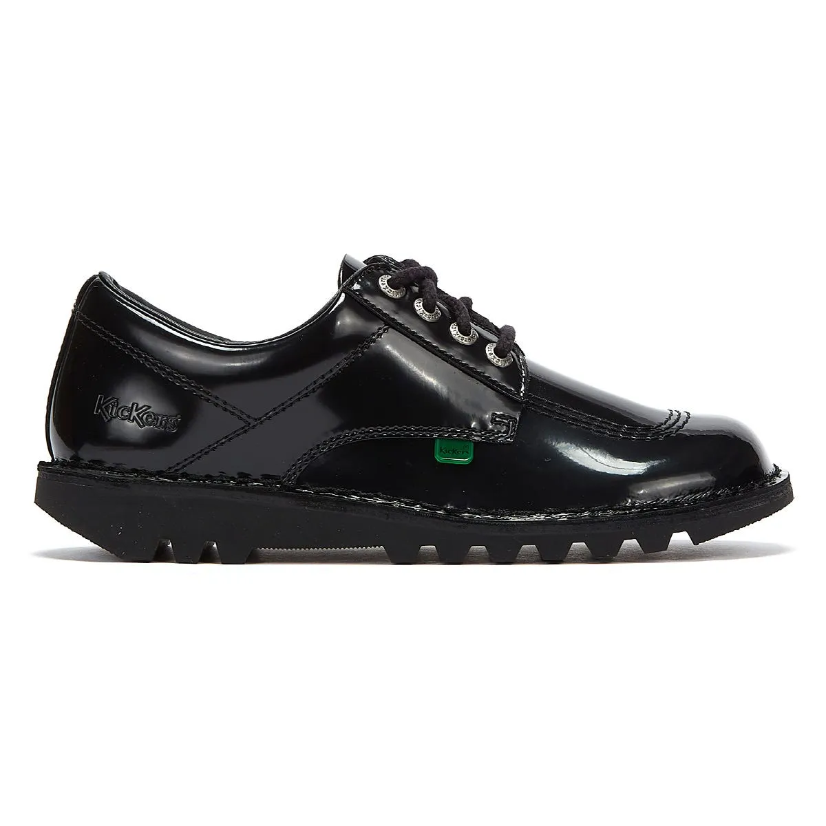 Black Patent Kick Lo Shoes by Kickers