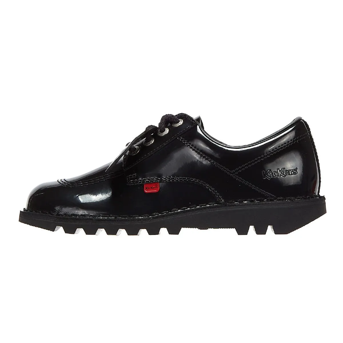 Black Patent Kick Lo Shoes by Kickers