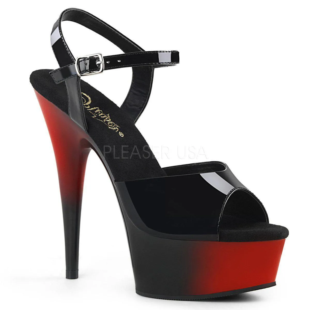 SS-DELIGHT-609BR Black Patent Platform Sandal