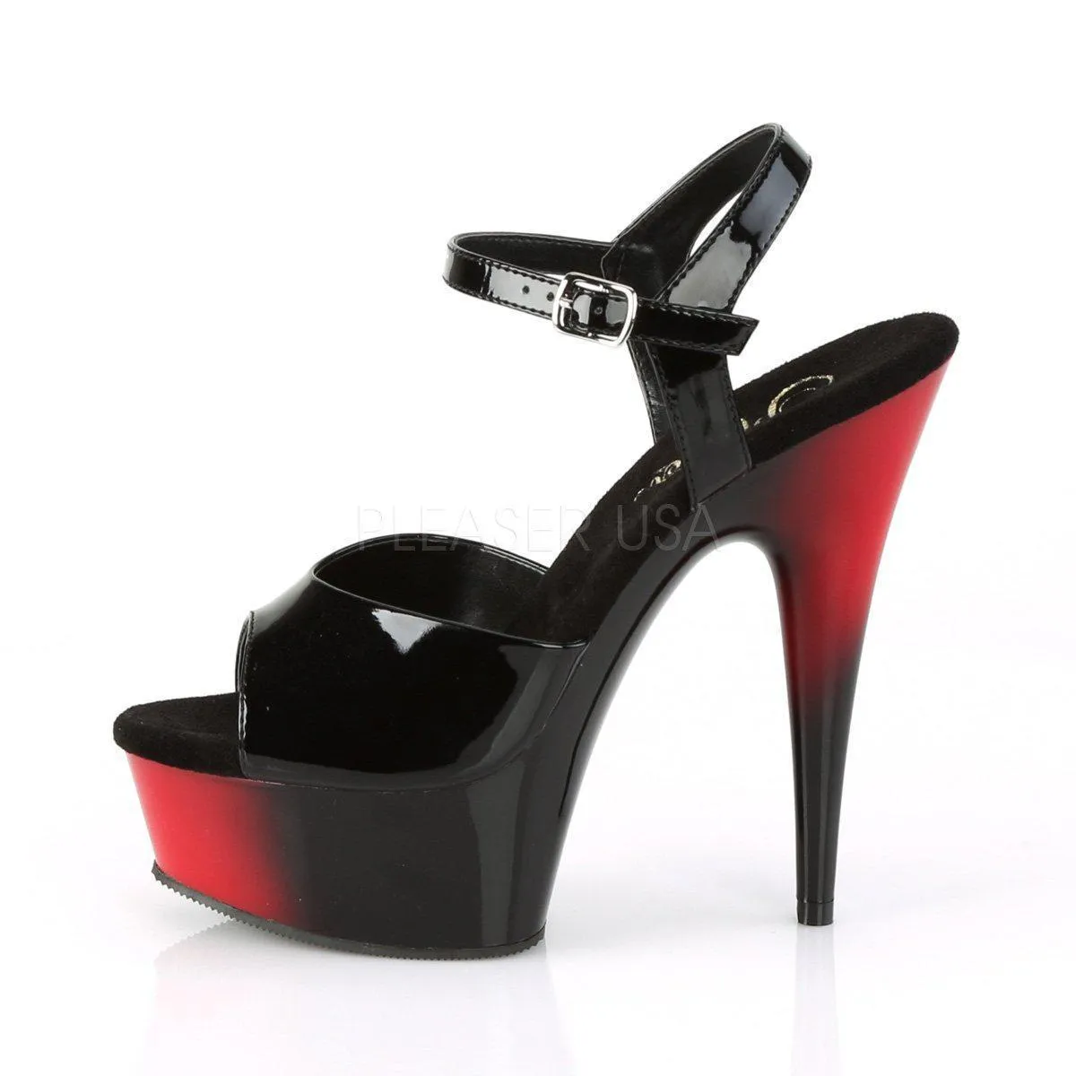 SS-DELIGHT-609BR Black Patent Platform Sandal