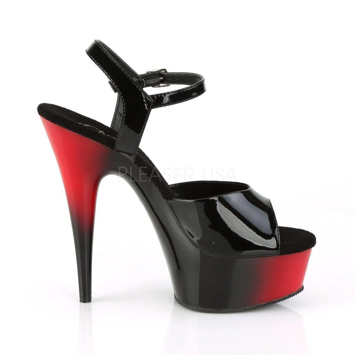 SS-DELIGHT-609BR Black Patent Platform Sandal