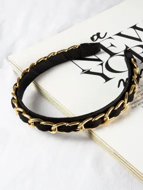 Sleek Black Braided Hairband