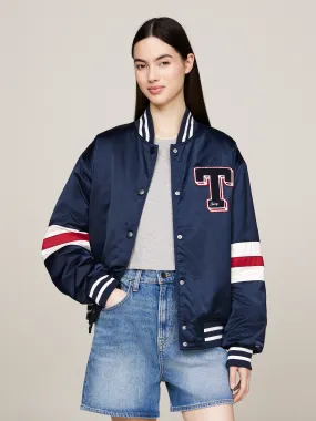 Tommy Jeans Satin Letterman Bomber Jacket