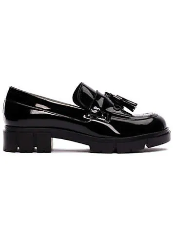 Black Teala Loafer Patent Shoes by Clarks