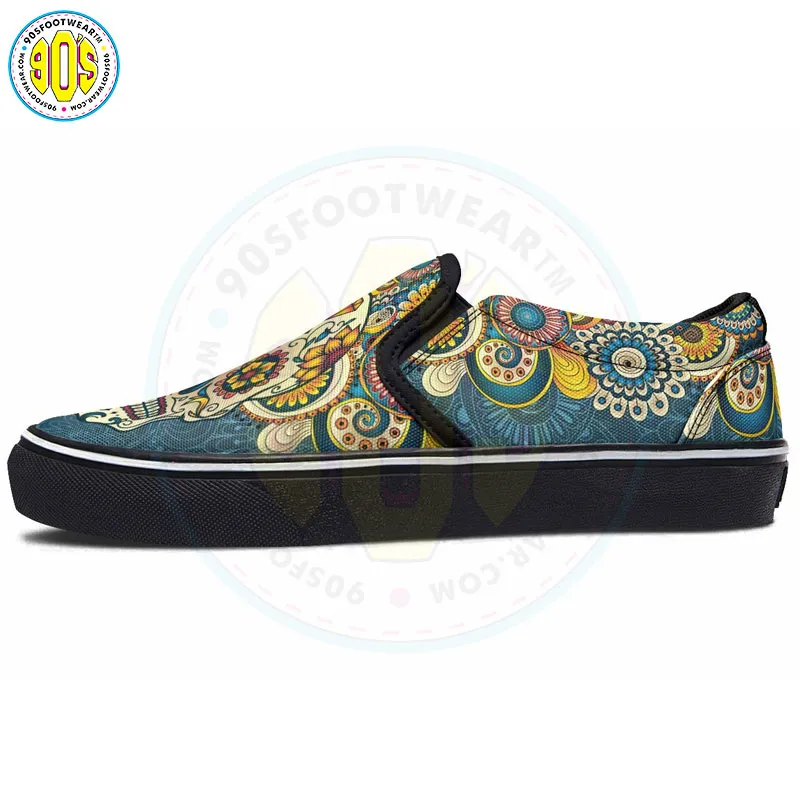 Mandala Skull Slip-on Shoes