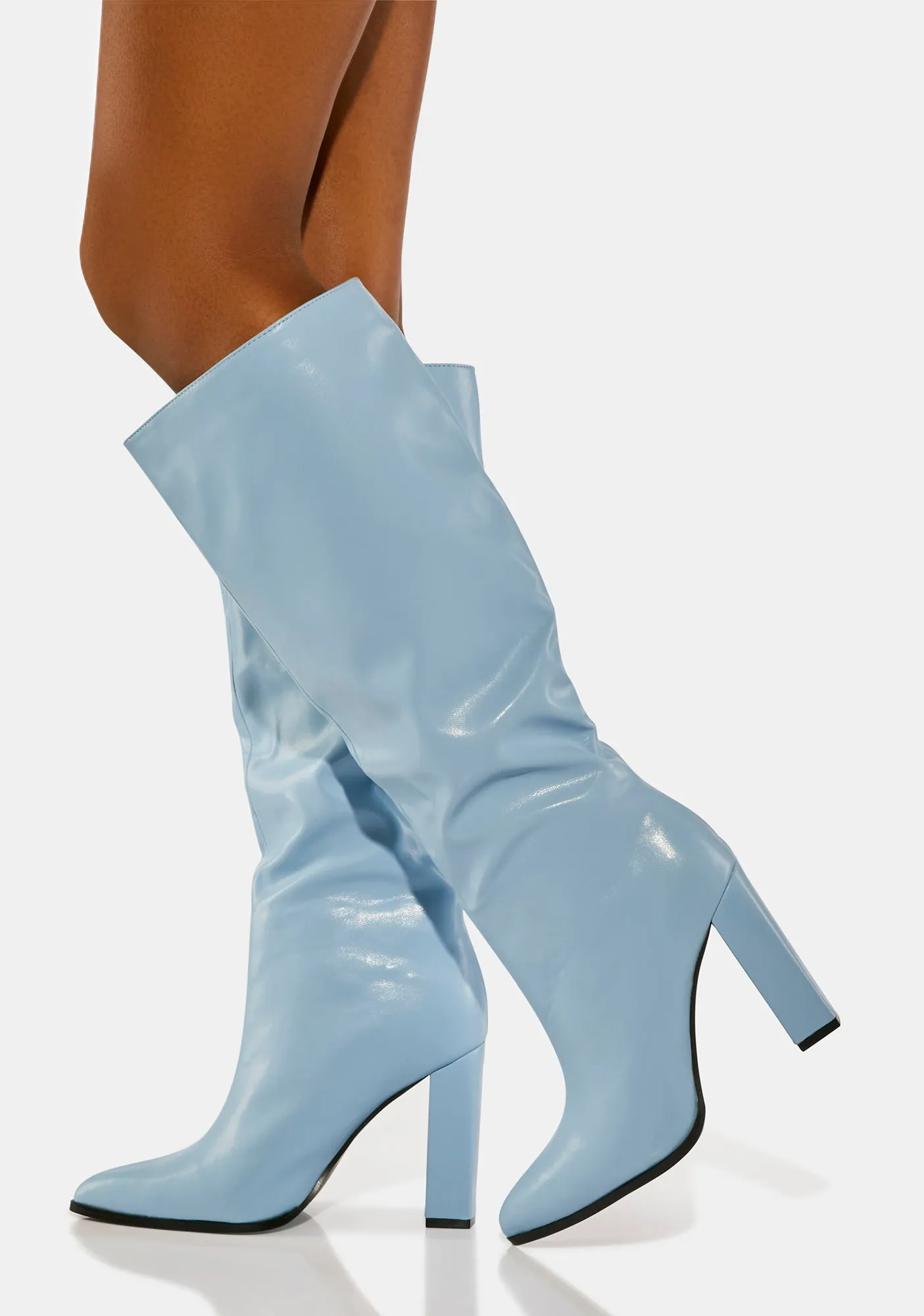 Blue Posie Knee High Boots