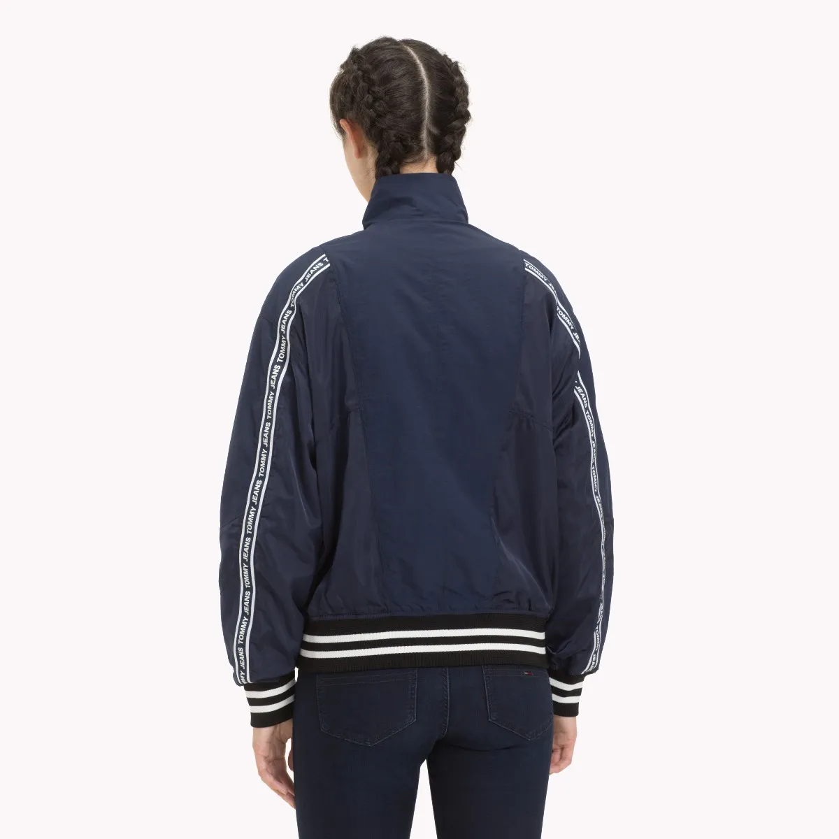 Relaxed Fit Blue Bomber Jacket