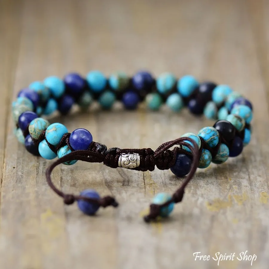 Braided Turquoise Howlite & Blue Sodalite Bracelet