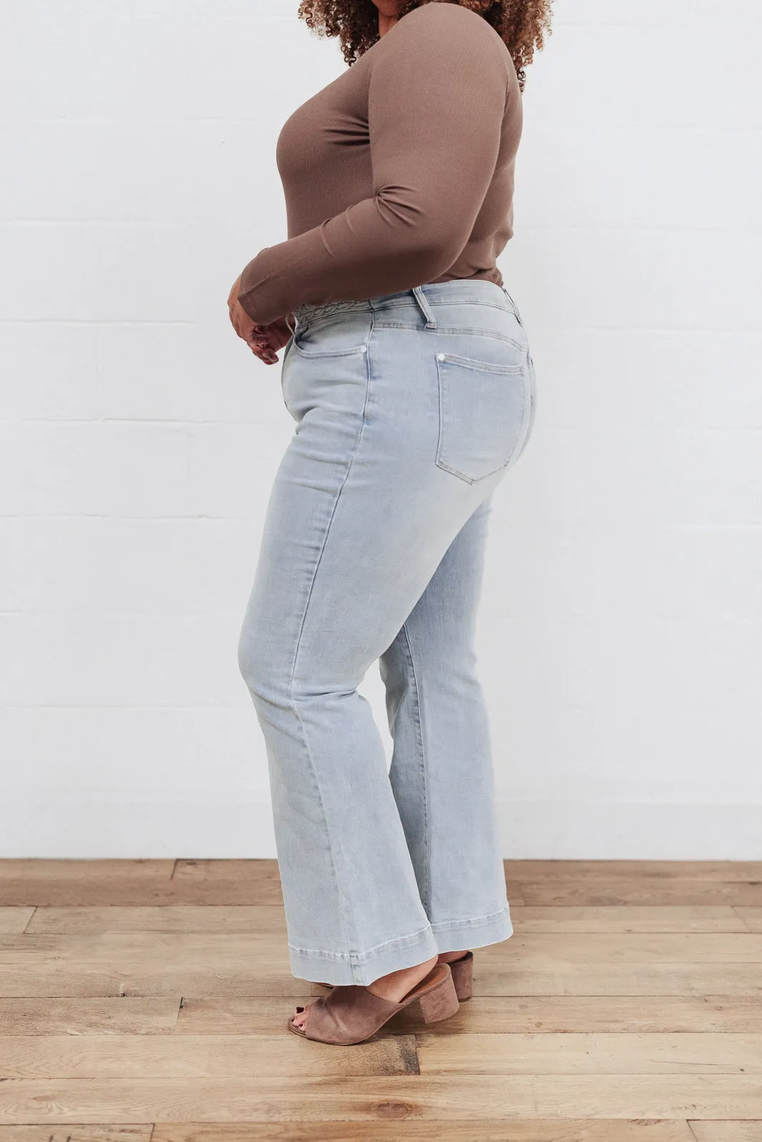 Hi-Rise Braided Waistband Jeans