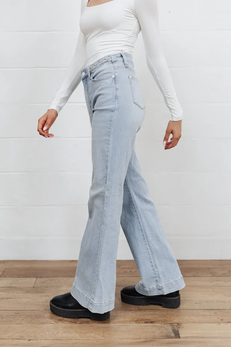 Hi-Rise Braided Waistband Jeans