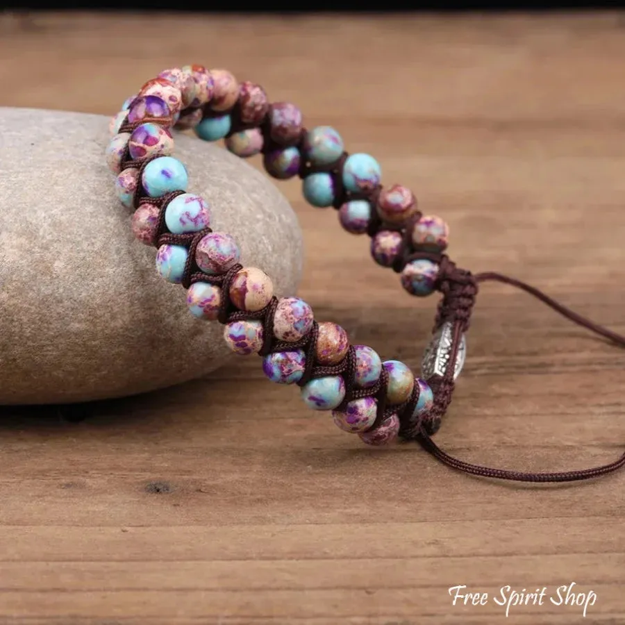 Handmade Purple Jasper Wrap Bracelet